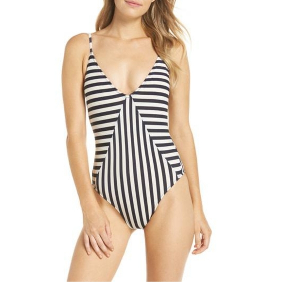 J. Crew Other - J.Crew Paneled V-neck stripeo one piece swim